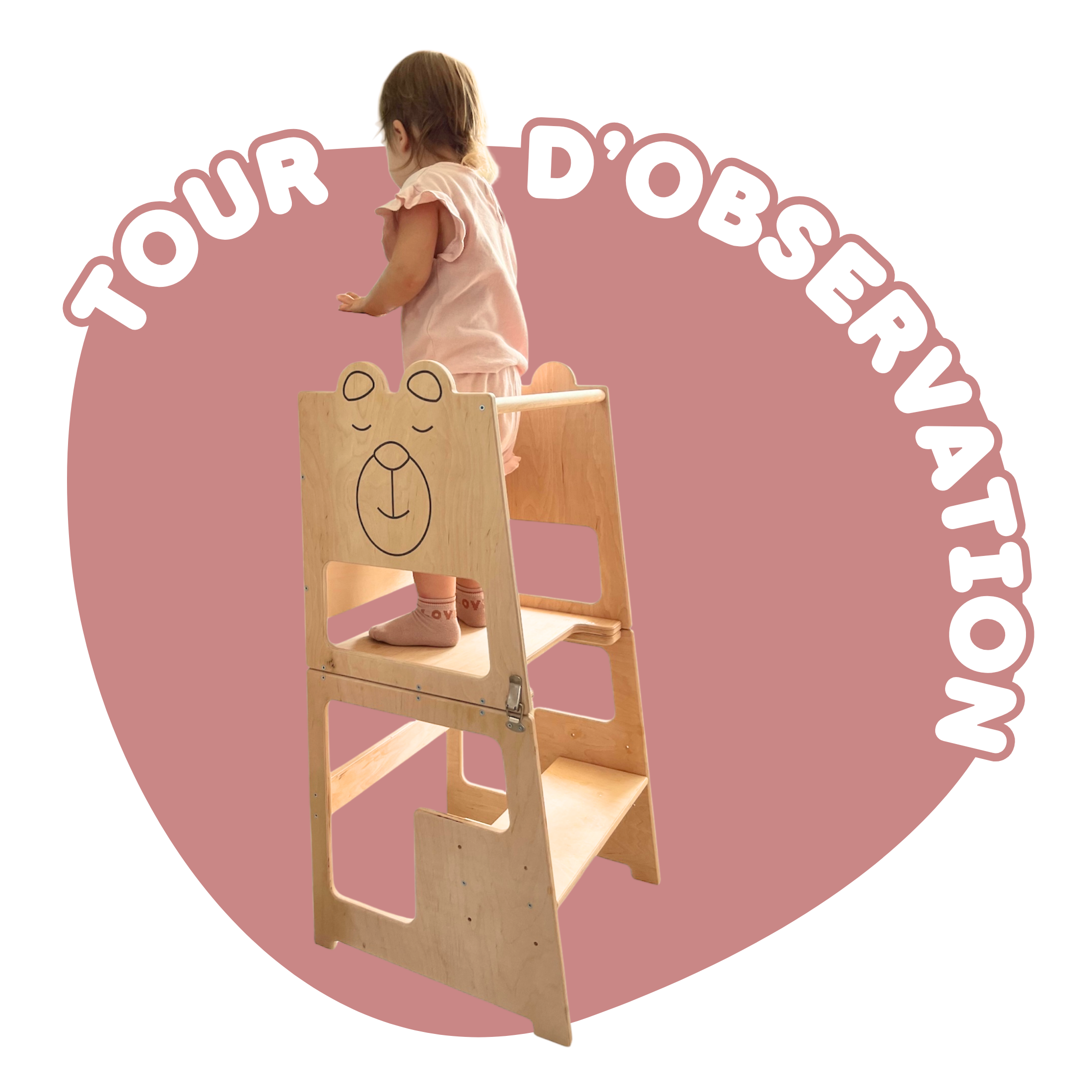 Meuble évolutif 3 en 1 – Tour d'observation, Bureau, Tableau Ardoise - 18 mois à 6 ans