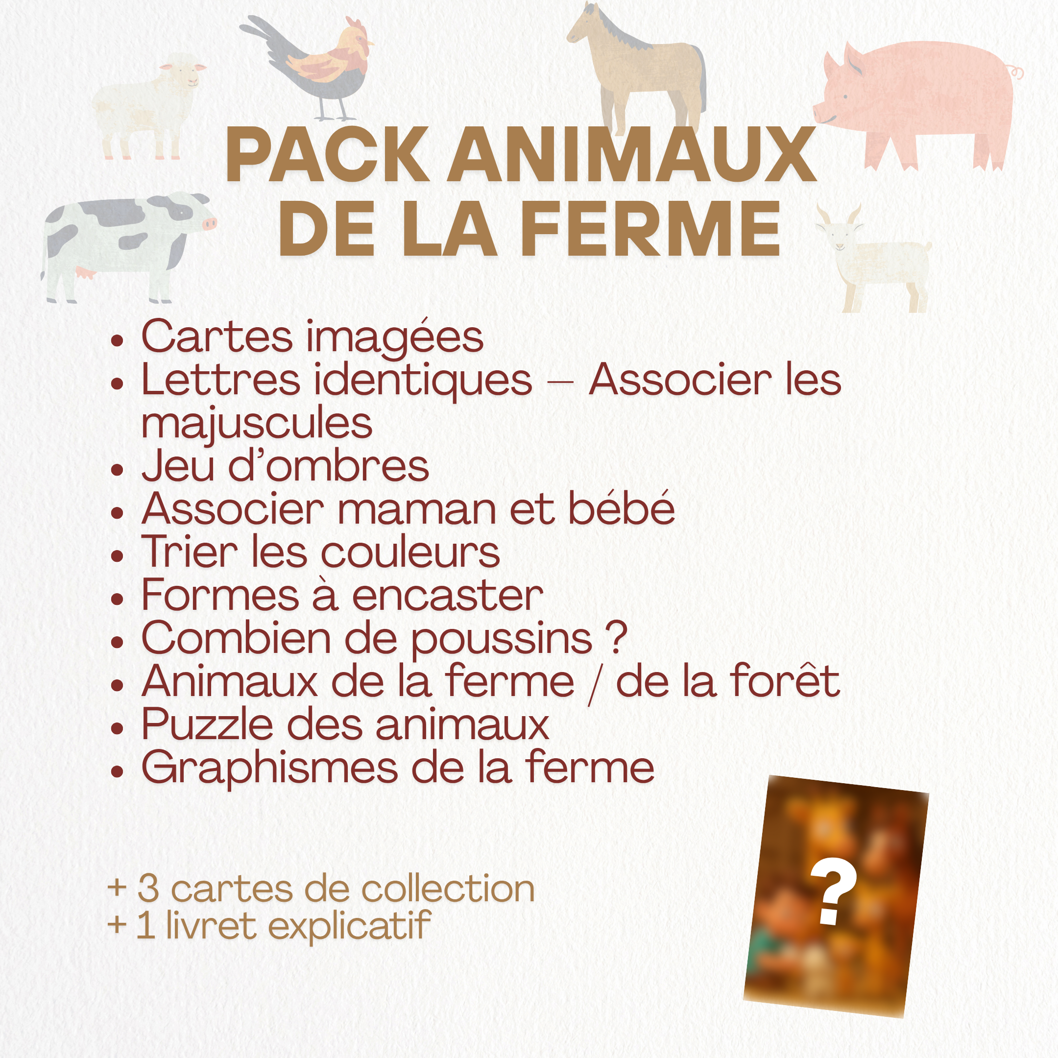 Pack Animaux de la Ferme 🐄 - Tout-Petits